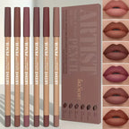 6pcs Velvet Matte Lip Liner Pencils Set Long-Lasting Non-Drying Perfect for Lining Filling Lips Versatile for All Skin Typ