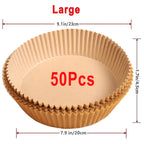 Air Fryer Paper 100pcs Disposable Air Frying Baking Paper Round Square Air Fryer Liners Baking Paper Air Fryer Accessories 50pcs