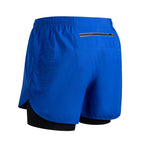 Men's Running Shorts Quick-drying Fitness Black Double Layer Shorts Men New Sport Workout Training Bodybuilding Short Pants