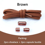 1 Pair Non-Removable Shoelaces Capsule Buckle Elastic Design for Fashionable Board and Sports Shoes