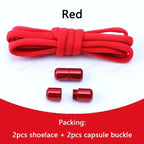 1 Pair Non-Removable Shoelaces Capsule Buckle Elastic Design for Fashionable Board and Sports Shoes