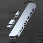 8in1 USB C Hub 4 USB Ports 1 USB-C Jack TF/SD Card Reader 3.5mm Audio Output for MacBook pro iPad pro iPhone 15 Laptop