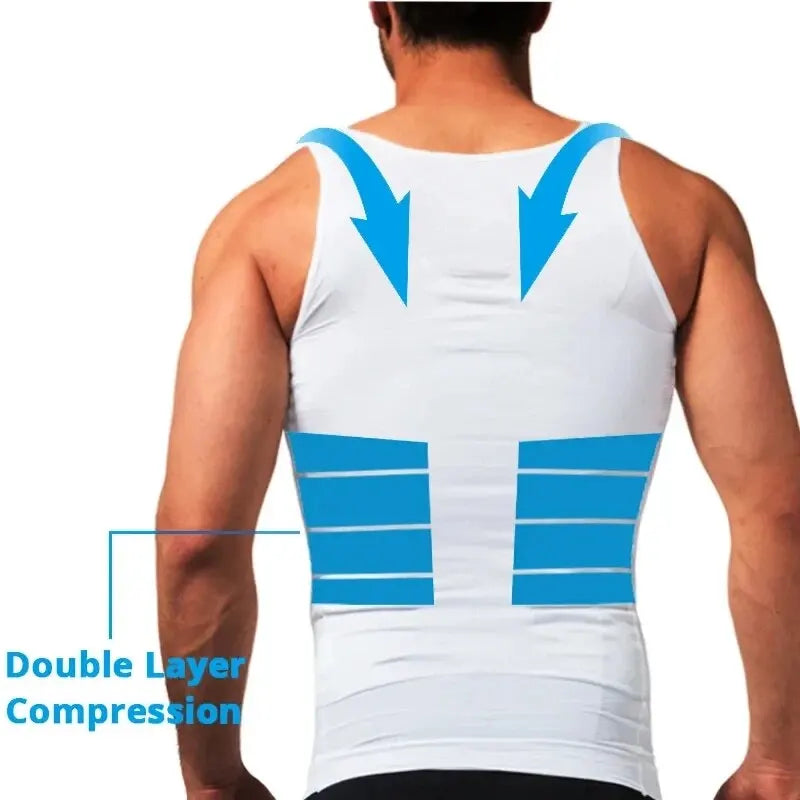 YBFDO Hommes Body Shaper Slimming Compression Vest Undershirt Soumission Taille Sans Couture Tank Top Ventre Ventre Poids Perte De Poids Shapewear