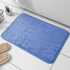 3D Non Slip Bathroom Mat Bath Mats Absorbent Doormat Carpet Cobblestone Embossed Door Floor Mats Machine Washable Quick Drying