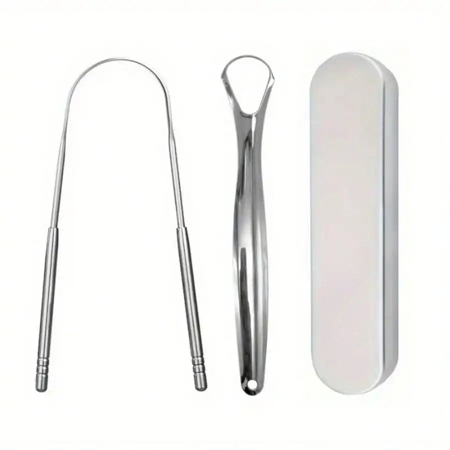 Outils de soins oraux en acier inoxydable, Brosse de langue de mauvaise haleine