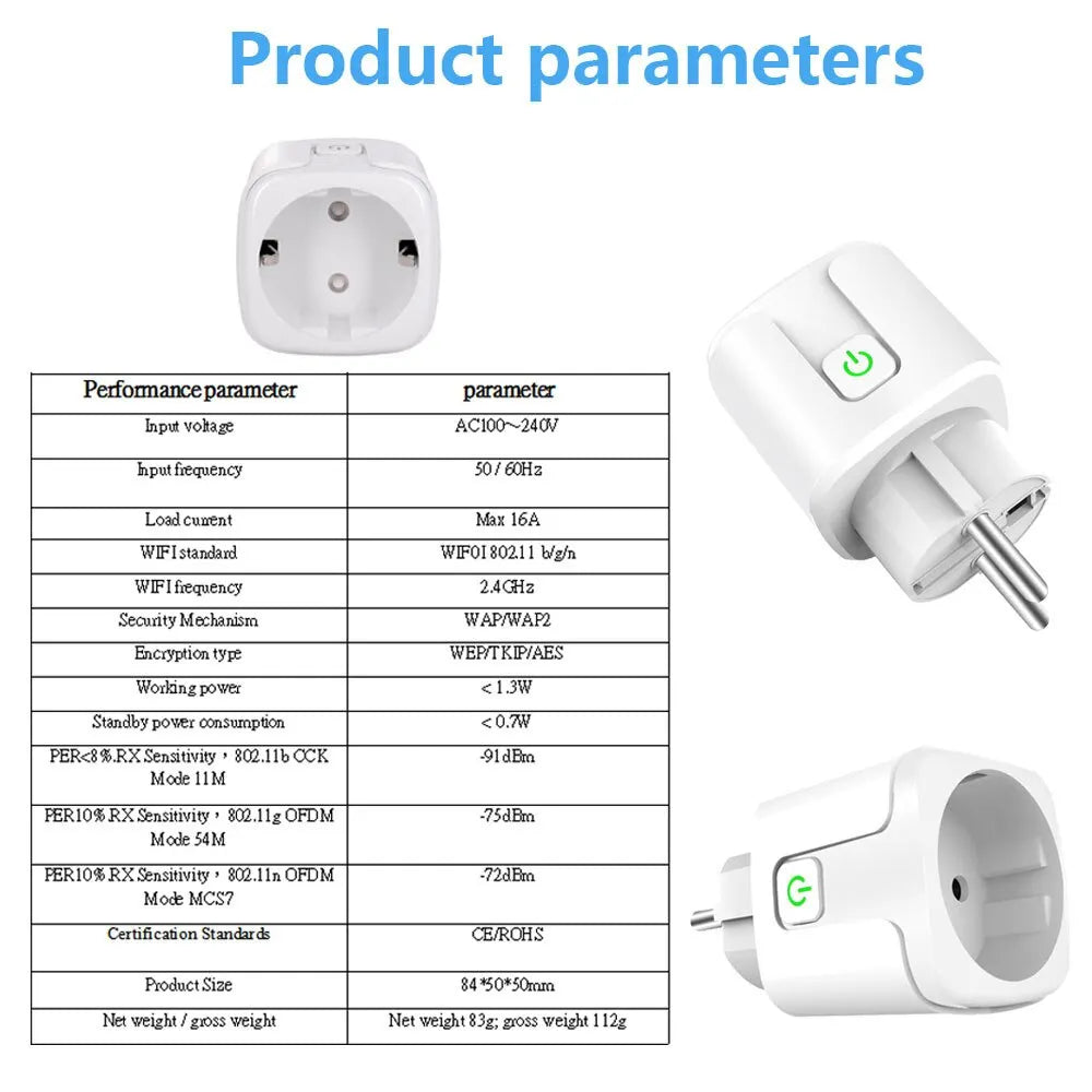Smart Plug WIFI/Zigbee EU Smart Socket With Power Monitor Timing Voice Control Smart Home DIY Works Whit Alexa Google Home Alice