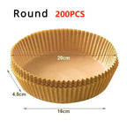 Air Fryer Paper 100pcs Disposable Air Frying Baking Paper Round Square Air Fryer Liners Baking Paper Air Fryer Accessories 50pcs