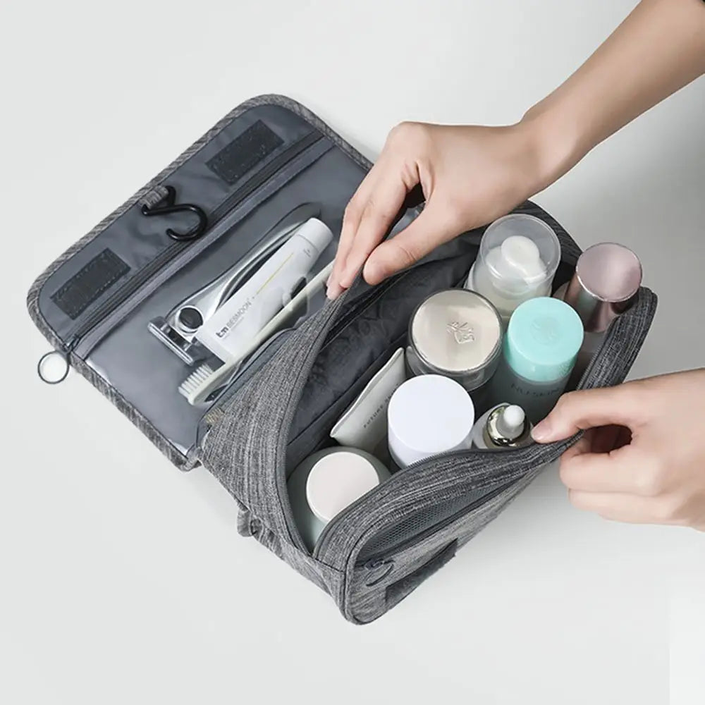 Foldable Toiletry Bag Organizer Hanging Storage Bag Bathroom Makeup Bag Case Travel Dry And Wet Separation Cosmetic Wash Bag