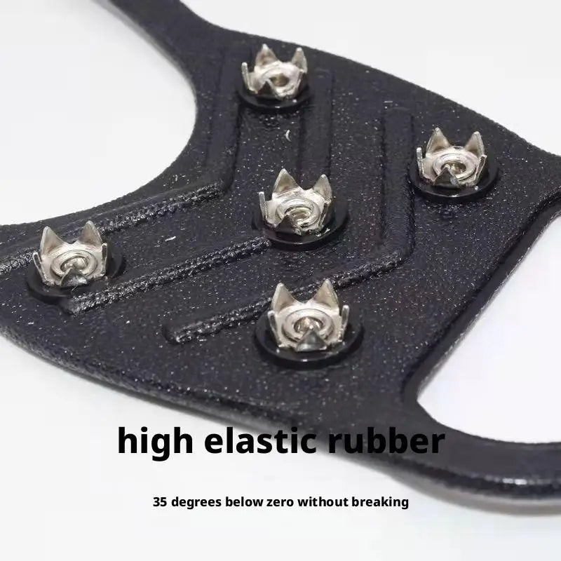 Upgrade 1Pair Climbing Shoe Spikes for  Grip Walk Traction Cleats 8-Teeth for Outdoor Enthusiasts Men Women Adults