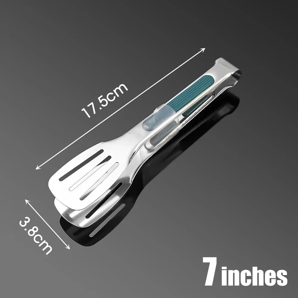 Stainless Steel Food Tongs Household Kitchen Thickened Heat-resistant Steak Tongs Food Buffet Barbecue Roasted Meat Bread Clips