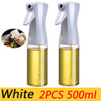 200/300/500ml Oil Spray Plastic Household Kitchen Oil Spray Bottle Or Oil Brush Nebulizing Mist Filling Cooking Dual Use BBQ