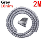 2M Flexible Spiral Cable Protector Wire 10/16mm Storage Wire Protection Cover Computer Cord Clip Organizer Management Tool