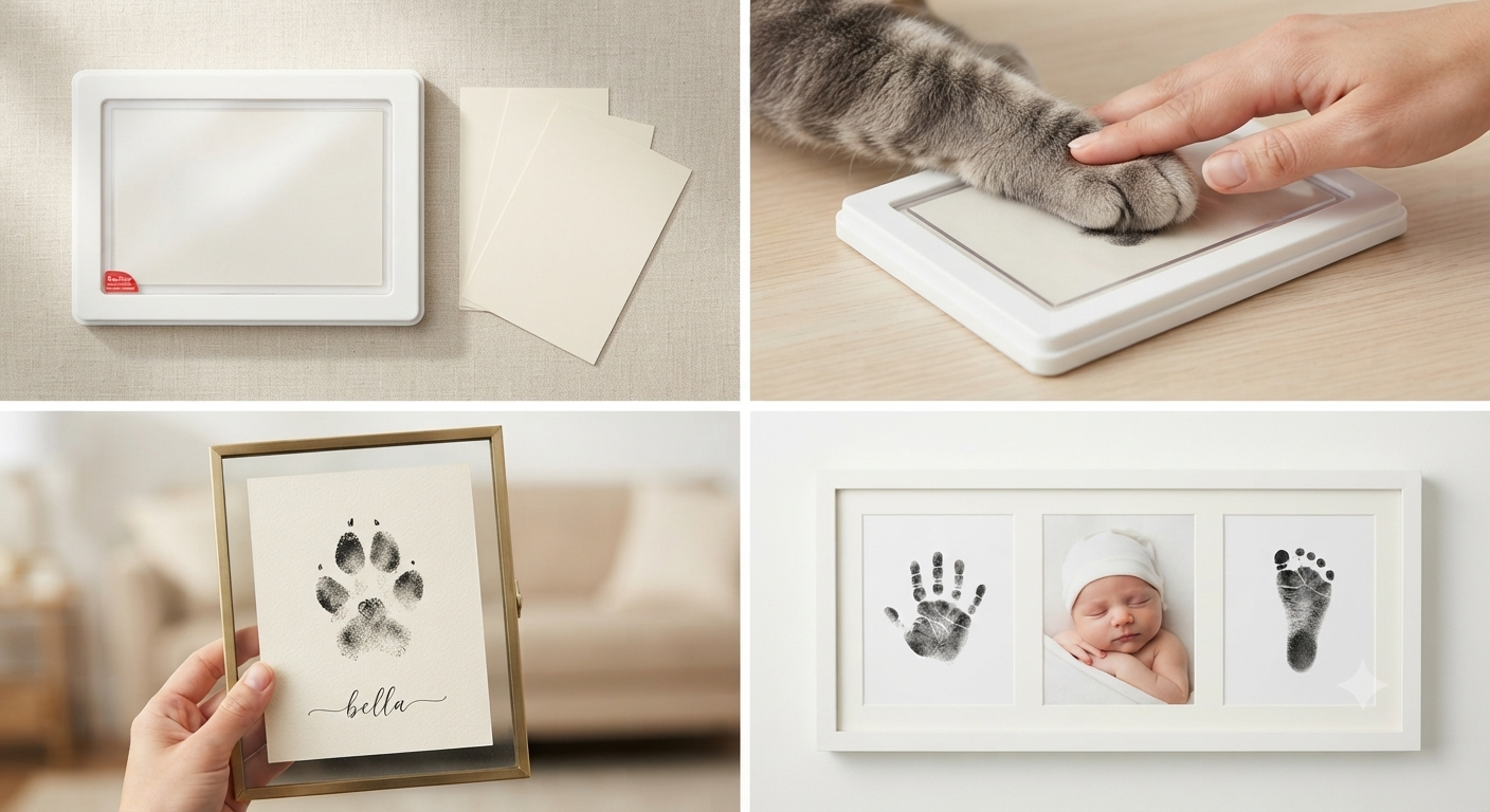 1 Set Baby Handprint Footprints Ink Pads Safe Non-toxic No-Touch Skin Inkless Inkpad Kits Pet Cat Dog Paw Prints Souvenirs Gifts