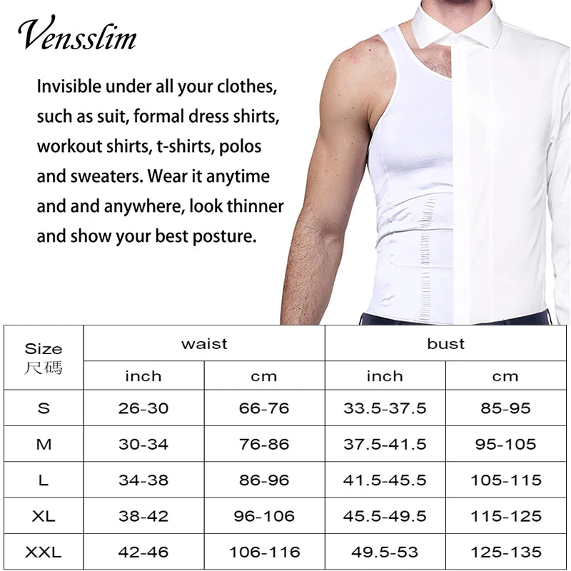 YBFDO Hommes Body Shaper Slimming Compression Vest Undershirt Soumission Taille Sans Couture Tank Top Ventre Ventre Poids Perte De Poids Shapewear