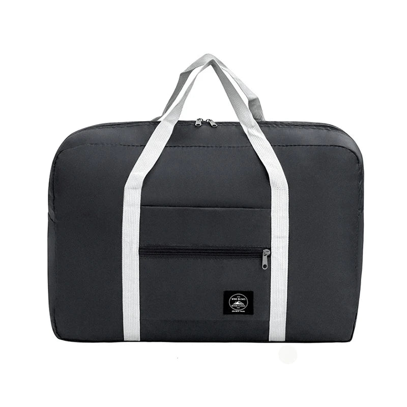 Solid Color Waterproof Folding Travel Bag Lightweight Large Capacity Luggage Bag