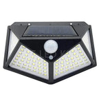 Solar Powered 100 LED Motion Sensor Wall Light, Waterproof Outdoor Security Lamp for Garden, Fence, Yard, Pathway Decoration