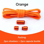 1 Pair Non-Removable Shoelaces Capsule Buckle Elastic Design for Fashionable Board and Sports Shoes