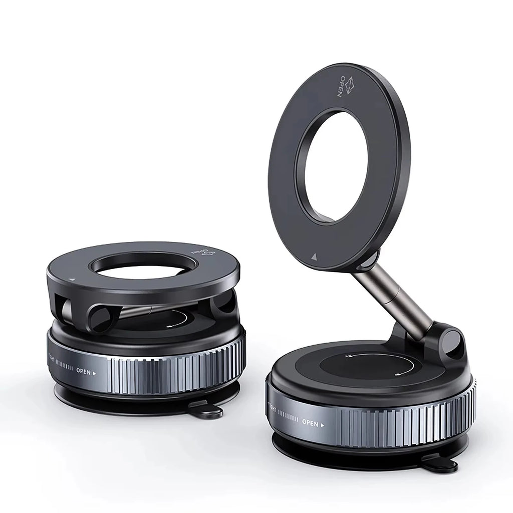 K007 Strong Magnetic Car Phone Holder Foldable Design 360° Adjustable Vacuum Mount for Car/Desk/Bathroom/Universal Use Holder