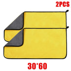 1/2/6/10pcs Microfiber Cleaning Towel Thicken Soft Drying Cloth Car Body Washing Towels Double Layer Clean Rags Car Accessories