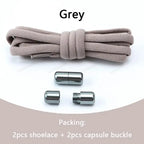1 Pair Non-Removable Shoelaces Capsule Buckle Elastic Design for Fashionable Board and Sports Shoes