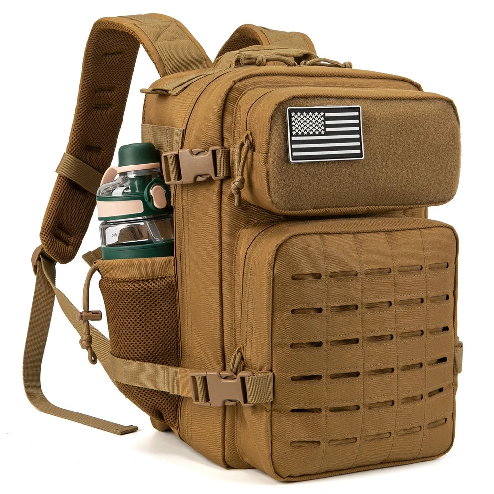 25/45L Women/men Tactical Backpack School bag Outdoor camping equipment back pack Gym Rucksack Treeking with Dual Cup Holder
