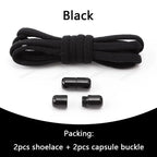 1 Pair Non-Removable Shoelaces Capsule Buckle Elastic Design for Fashionable Board and Sports Shoes