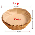 Air Fryer Paper 100pcs Disposable Air Frying Baking Paper Round Square Air Fryer Liners Baking Paper Air Fryer Accessories 50pcs