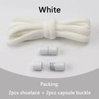 1 Pair Non-Removable Shoelaces Capsule Buckle Elastic Design for Fashionable Board and Sports Shoes
