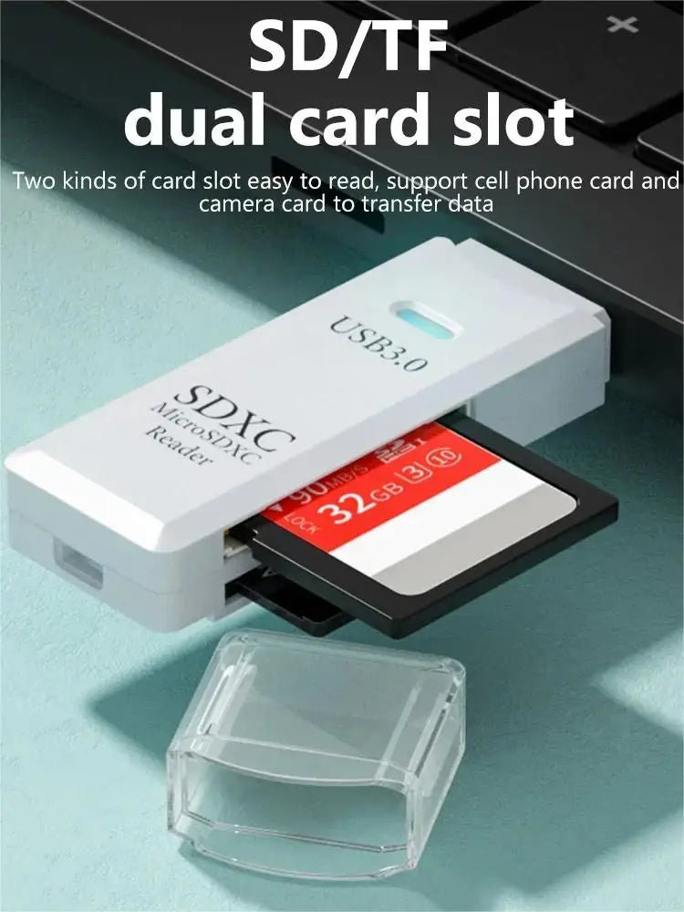 2-in-1 Multi Functional USB 3.0 Card ReaderMicro SD TFMemoryCardReaderUSBFlashDrive CardreaderAdapter For PCLaptops Accessories