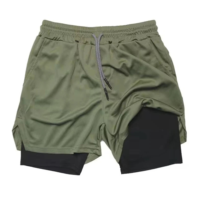 Camo Running Shorts Men Gym Sports Shorts 2 In 1 Quick Dry Workout Training Gym Fitness Jogging Short Pants Summer Men Shorts